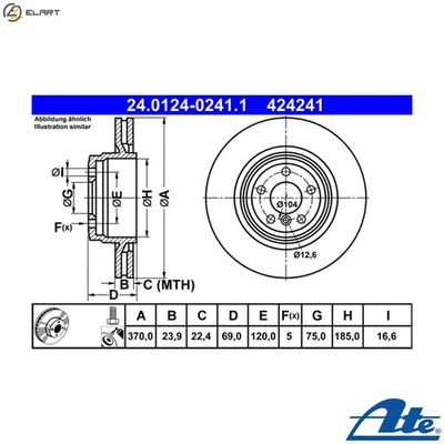 2x BRAKE DISC 24.0124-0241.1 FOR BMW 5/Gran/Turismo/F07 N57D30C 3.0L 6cyl 4.4L - Image 1 of 4