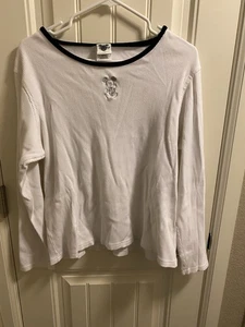 Vintage Disney Catalog XL Top Mickey Mouse White Thermal Long Sleeve Shirt  - Picture 1 of 7