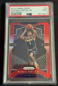 2018-19 Prizm Michael Porter Jr Red Prizm Rookie Card RC 088/299 PSA 9 - Picture 1 of 2
