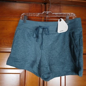 Pantalones Cortos PrAna Acogedores Para Mujer Marea Media Alta Azul Jaspeado Mezcla de Cáñamo Salón - Imagen 1 de 5