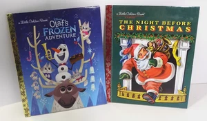 Little Golden Book Olaf's Frozen Adventure & Night Before Christmas - Lot of 2 - Foto 1 di 5