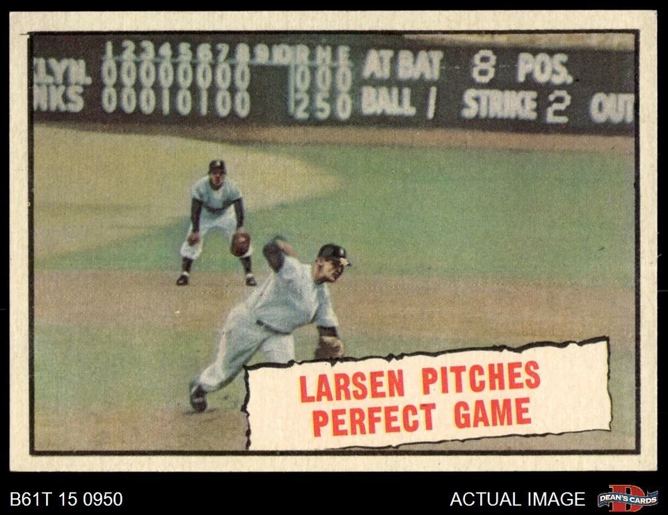 1961 Topps #402 Don Larsen Baseball Thrills Yankees SHORT-PRINT 6.5 - EX/MT+ - Image 1 of 1