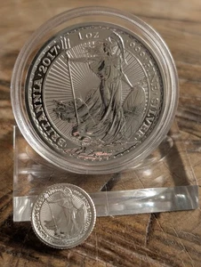 2017 Silver Britannia 1oz + 1/10 Mother and Son - Picture 1 of 5