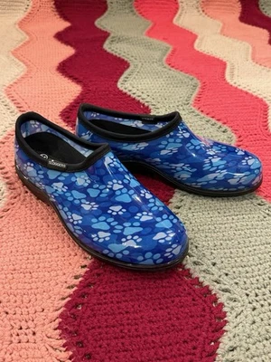 Sloggers Garden Clog Waterproof Gardening Shoes Blue Paw Print Women's 11 - Image 1 of 4
