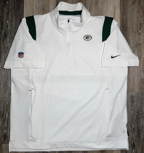 Green Bay Packers Nike Sideline Coaches 1/4 Zip Short Sleeve Pullover Men's XL - Picture 1 of 16
