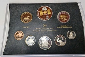 2005 Canada 8 Coin Silver PROOF Set w/ Gold Plated Silver Dollar - NO BOX - Picture 1 of 18
