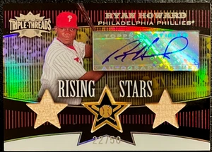 2006 Topps Triple Threads Ryan Howard #108 Rising Stars Gold Auto Bat #22/50 Phi - Picture 1 of 2