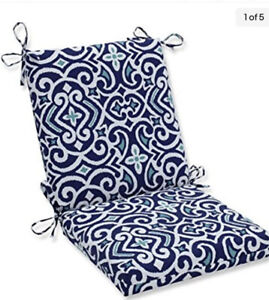 Pillow Perfect Outdoor/Indoor New Damask Square Corner Chair Cushion 1 Count ...