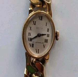 Vintage Bonwit Teller Ladies Watch 17 Jewel Mechanical Gold Plate Runs - Picture 1 of 9
