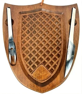 Holz Schild Schnitzerei Schneidebrett Vintage Japan YAX Renaissance Fleischfresser primitiv - Bild 1 von 10