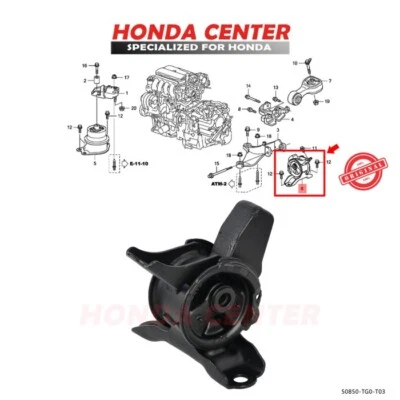 Goma de montaje de transmisión para Honda City 2013 50850-TG0-T03 Foto 1 de 4