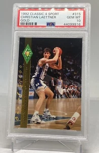 1992 CLASSIC 4 SPORT Christian Laettner RC PSA 10 GOLD #/9500  DUKE POP 4 - Picture 1 of 9