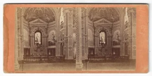 Interior of Chapelle Notre-Dame-de-Lourdes de Montréal Stereoview - Picture 1 of 2