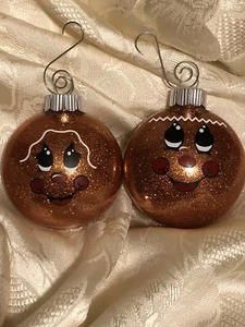 Adornos de Navidad hechos a mano pan de jengibre de plástico, grinch y muñeco de nieve nuevos cada uno - Imagen 1 de 3