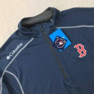 Boston Red Sox Columbia 1/4 Zip Pullover Mens XL Blue Golf Performance MLB NEW - Picture 1 of 14