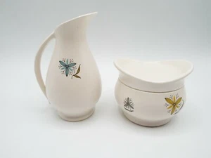 Crema retro vintage WS George Pottery Today patrón crema y azúcar atómico - Imagen 1 de 9