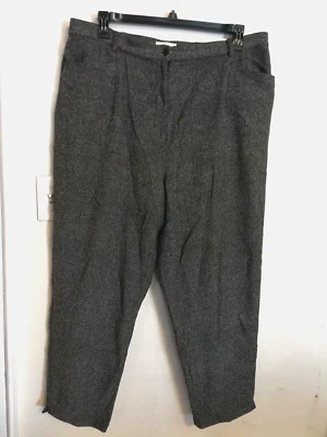 Talbots Womens Pants 20W Plus Black White Wool Blend Stretch Chino Pocket Office - Image 1 of 3
