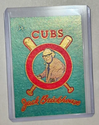 Cartão comercial Jack Brickhouse banhado a ouro limitado assinado por artista Chicago Cubs 1/1 - Imagem 1 de 2