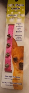 Li'l Pals Collar Adjusts 6"-8" Long x 5/16" Wide Nylon Pink Puppies / Toy Breed - Picture 1 of 3