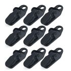 Boat Alligator Clip Tent Hook Car Camping Clamp Awning Black Nylon Plastic 10pcs