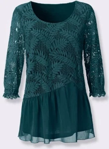 431173 Witt Weiden Damen Bluse Spitzenbluse Tunika petrol grün NEU Größe 36 - 54 - Imagen 1 de 2