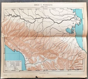 VTG 1955 Italy - Emilia Romagna C.E.T. Atlas Geography Map Orig 12" x 13" C29-8 - Picture 1 of 3