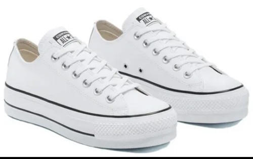 Taglia 9 Converse Chuck Taylor All Star plateau pelle bianca donna 9