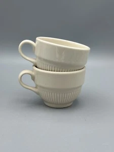 Pair Vintage Shenango China Restaurant Ware Coffee Tea Cup Mug Ridges Ivory - 2 - Picture 1 of 6
