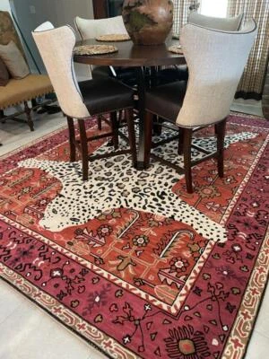 New Octavia Leopard Rug Animal design rug 5X8 8X10 9X12 wool area rug carpet - Image 1 of 3