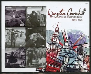 LIBERIA 2015 50th MEMORIAL ANNIVERSARY OF WINSTON CHURCHILL SHEET MINT NH - Picture 1 of 1