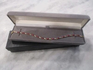 10K GELBGOLD RUBIN mit DIAMANTSPLITTER ARMBAND 8,25" B MAKER MARK - 6,15g - Bild 1 von 21