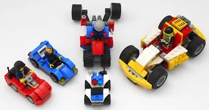 LEGO 5 Piece Race Cars & Vehicles with 4 Minifigures Mixed Parts Lot - Picture 1 of 5