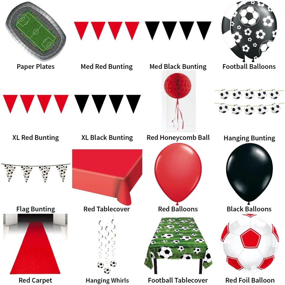 MANCHESTER UTD FOOTBALL PARTY RANGE - DECORATIONS & PARTYWARE COMPLETE SELECTION - Image 1 of 1