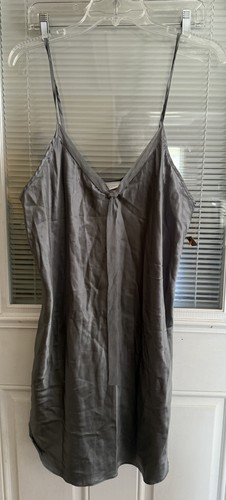UNDERCOVER Camicia da notte vintage anni 90 Secret Treasures abito slip grigio raso taglia 1X midi usata in ottime condizioni
