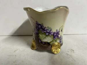 Limoges französisches Porzellan violett Übertopf Topf - Bild 1 von 7