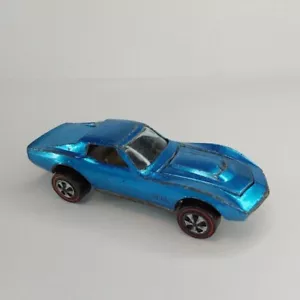 Corvette Hot Wheels Redlines 1968 personalizado azul hielo EE. UU. - Imagen 1 de 9