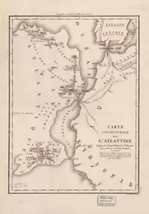 16" x 24" 1800s map of Atlantis - Picture 1 of 1