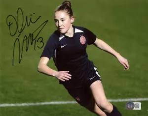 OLIVIA MOULTRIE SIGNED 8x10 PHOTO TURNED PRO AT 13 SOCCER ICON NWSL BECKETT BAS - Picture 1 of 2