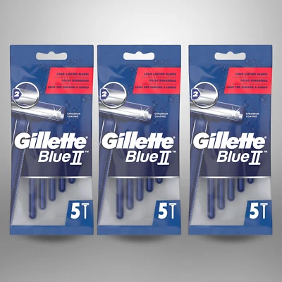 Gillette Blue 2 Disposable Razor - Double Blade, 5 Count (Pack of 3) - Image 1 of 4