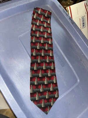 Corbata de colección Grateful Dead 100 % seda roja/gris Meadowland noveno conjunto García ropa artística Foto 1 de 4