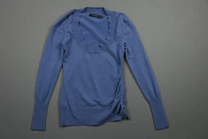 Maglione donna The Limited blu manica lunga coulisse collo scoop laterale taglia XS - Foto 1 di 2
