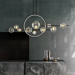 USOR LED Sputnik Chandelier with Glass Globe Shade 7/10Light Kitchen IslandLight - Picture 1 of 14