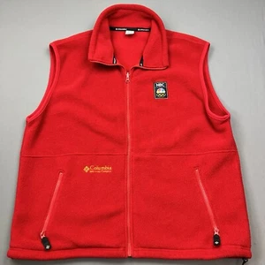Chaleco Deportivo De Colección Columbia Olympics NBC Logo Cremallera Completa Rojo Bordado Vellón XL - Imagen 1 de 10