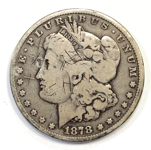 1878 CC Morgan Silver Dollar VG Very Good Details Carson City - Damaged Cover