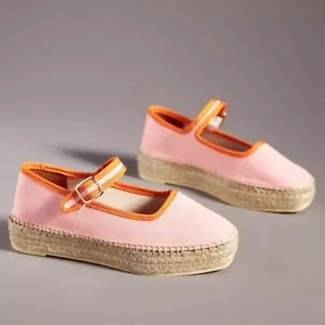 Mary Jane flache Damen-Espadrilles gewebte Espadrille-Laufsohle Canvas Sommer Größe 8 - Bild 1 von 3