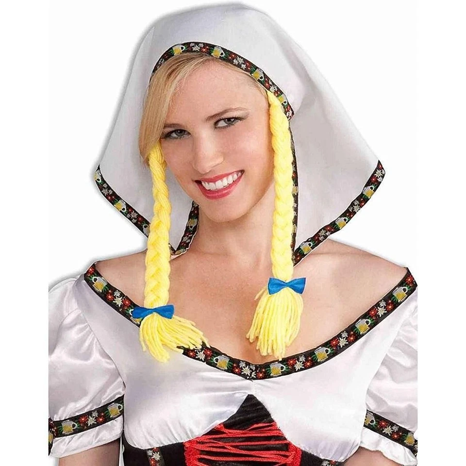 Fraulein Headpiece Pigtails Oktoberfest Fancy Dress Halloween Costume Accessory Foto 1 de 1