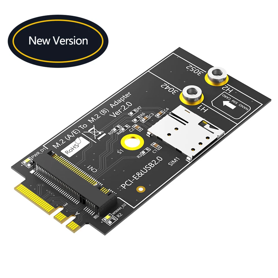For 3G/4G/5G LTE Module USB 2.0/PCI-E M.2 B-Key 3042 3052 M.2 Key B to A+E Card - Bild 1 von 4