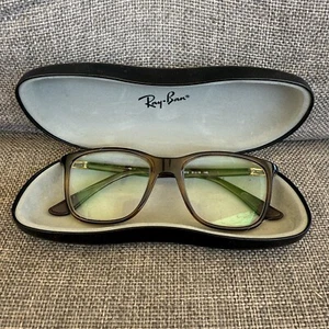Ray-Ban Eyeglasses RB 7143 2012 Havana Brown Square Frames Only 51-18-145 W Case - Picture 1 of 15