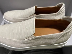 M. GEMI The Zeta Croco Printed Leather/ Suede In Off White Size 7.5.Never Worn. - Picture 1 of 3