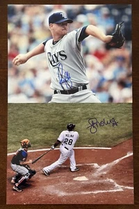 Lote de (2) fotos autografiadas de 8x10 de ALEX COBB & JOSE MOLINA Tampa Bay Rays certificado de autenticidad - Imagen 1 de 3